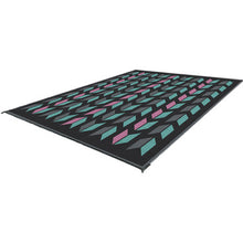 Load image into Gallery viewer, KUMA 882-KM-COM-VC-9 Cheveron Outdoor Mat - 9&#39; x 9&#39; (Vice -Bermuda/Pink/Graphite/Black)