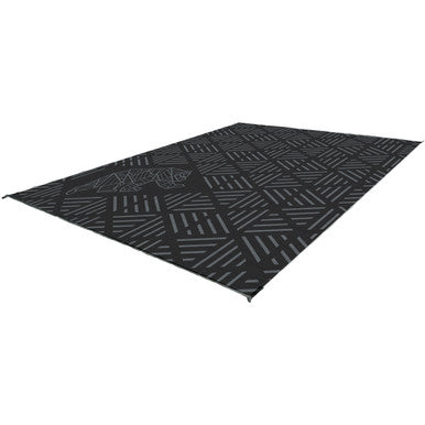 KUMA 883-KM-SP-GB-9 Striped Peaks Outdoor Mat - 9' x 9' (Black/Grey)
