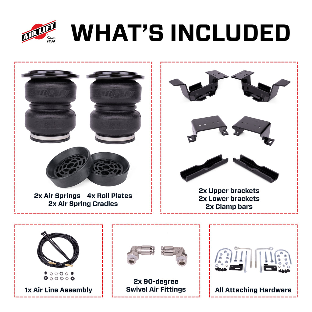 Air Lift 88408 LoadLifter 5000 Ultimate air spring kit with Air Spring Cradles for Select Chevrolet Silverado HD, GMC Sierra HD