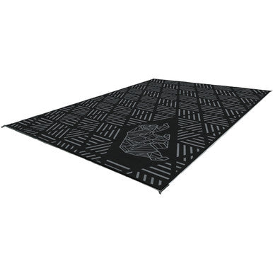 KUMA 884-KM-SP-GB-12 Striped Peaks Outdoor Mat - 12' x 9' (Black/Grey)