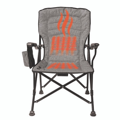 KUMA 887-KM-SBHC-HG Switchback HEATED Chair w/ Power Bank & Bluetooth - Heather Grey