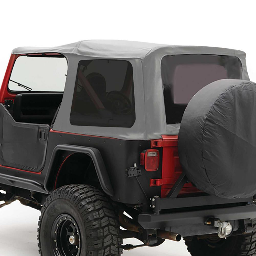 8895-Wrangler-Yj-Oem-Replacement-Soft-Top-WTinted-Windows--Upper-Doorskins;-Charcoal-Gray