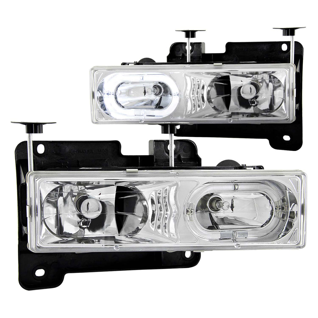 8898-Gm-Fs9294-BlazerJimmy9299-SuburbanYukon-Crystal-Chrome-WHalo-Headlight-DrivPass