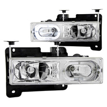 Load image into Gallery viewer, 8898-Gm-Fs9294-BlazerJimmy9299-SuburbanYukon-Crystal-Chrome-WHalo-Headlight-DrivPass