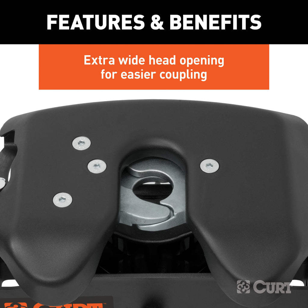CURT 16641 A20 Sliding 5th Wheel Hitch with Rails; 20;000 lbs. - Truck Part Superstore