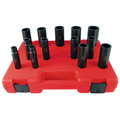 Chicago Pneumatic SS4013D 1/2" DR, SAE, Deep Impact Socket Set (13 PCS) - 6 Pt