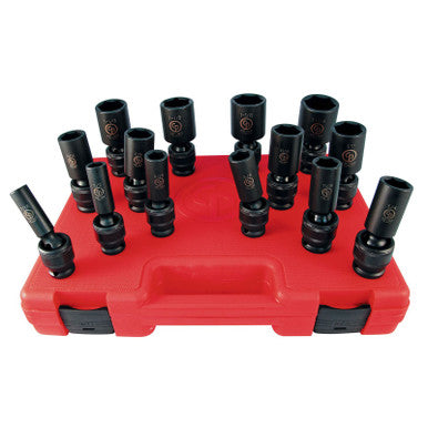 Chicago Pneumatic SS4014DU 1/2" DR, SAE Deep Universal Impact Socket Set (14 PCS)