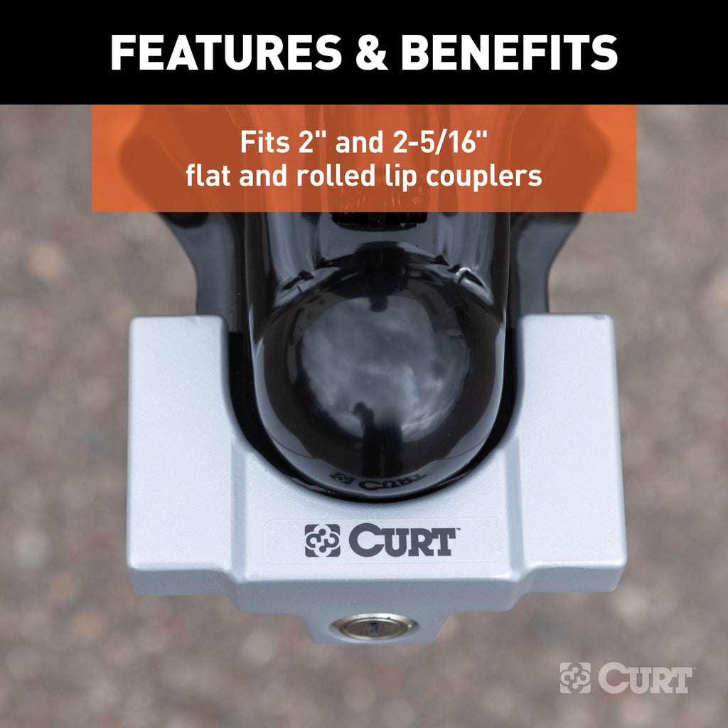 CURT 23081 CURT 23081 Powder-Coated Aluminum Trailer Tongue Lock; 2-5/16-Inch Couplers - Truck Part Superstore