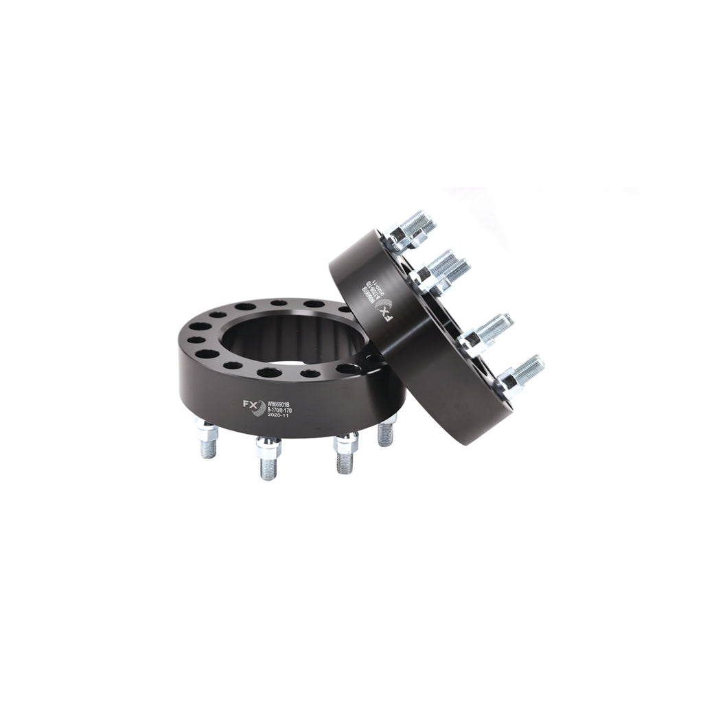 8X170mm8X6.69-In-Bolt-Pattern-2-In-Thick-125Mm-Hub-Black-Alum-Set-Of-2