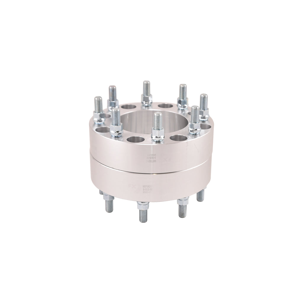 8X180mm8X7.08-In-Bolt-Pattern-2-In-Thick-125.60Mm-Hub-Silver-Alum-Set-Of-2