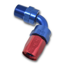 Load image into Gallery viewer, Performance--6-An-RedBlue-90-Degree-Full-Flow-Swivel-Pipe-Thread-Hose-End-(With-14In-Npt)
