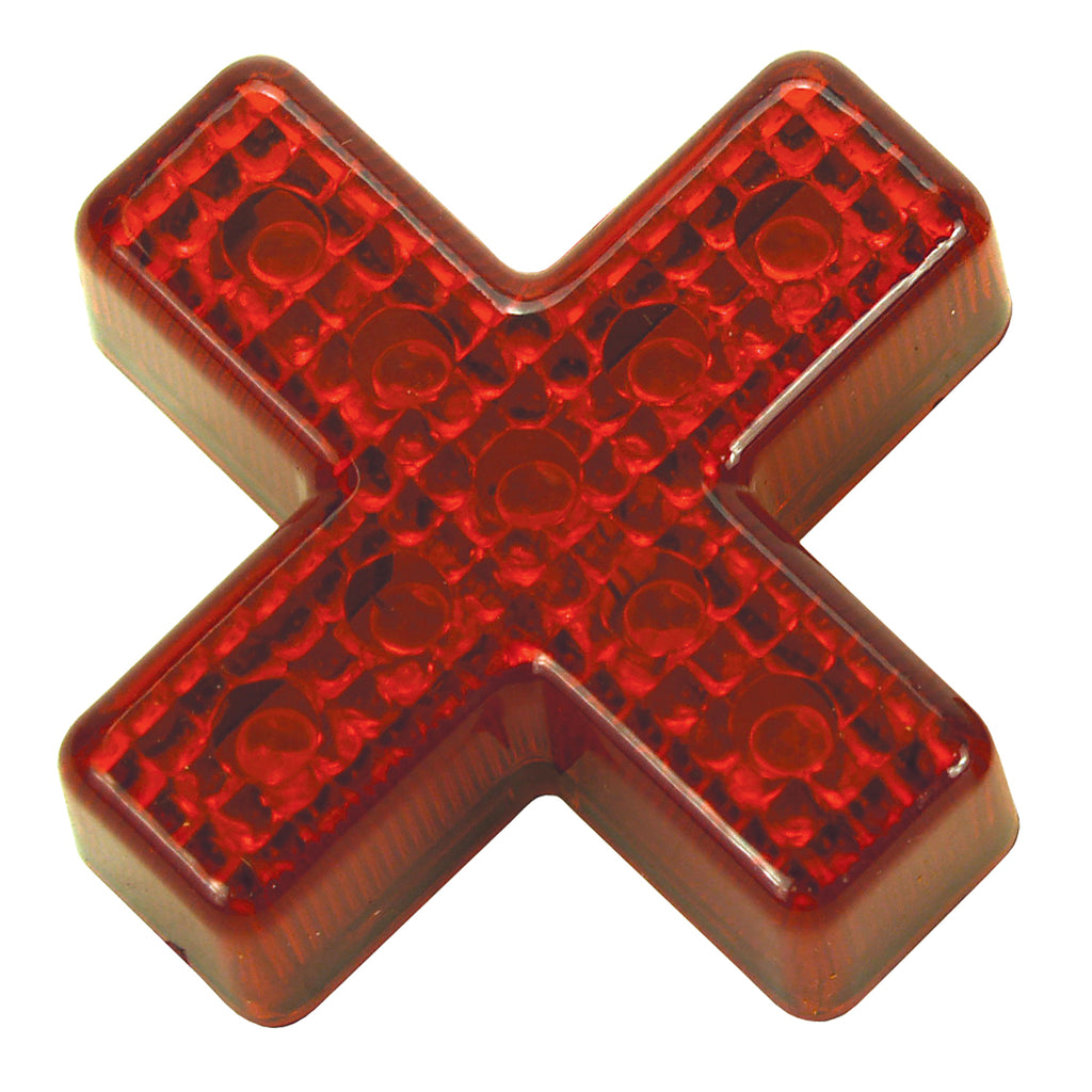 9-Diode-Led-X-Shaped-Light-Red,-Pair