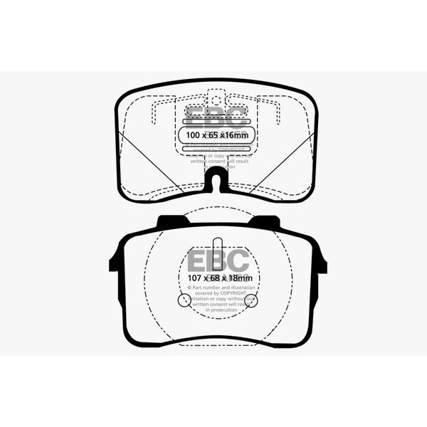 90-92-Audi-V8-3.6-(Ufo-Rotors)-Redstuff-Front-Brake-Pads