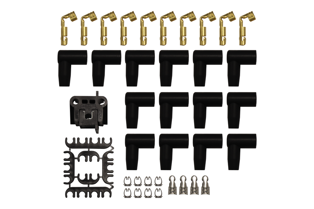 FiTech Fuel Injection 90012 Go Spark Ceramic Spark Plug Wire Kit, 8mm Premade, SBC (OVC/UH) End 90/90