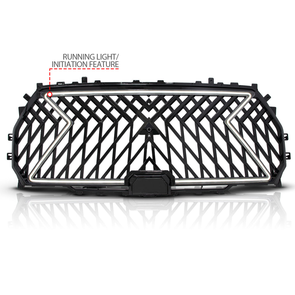 ANZO USA 901030 Black Housing Full LED Front Grille with Initiation and Running Light/DRL for Select Toyota Tundra