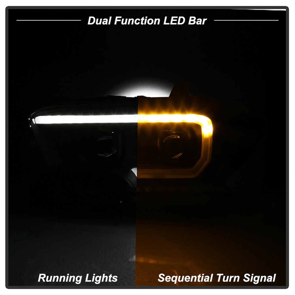 Spyder Auto 9039256 XTune DRL Light Bar Projector Headlights for Select Toyota Tacoma