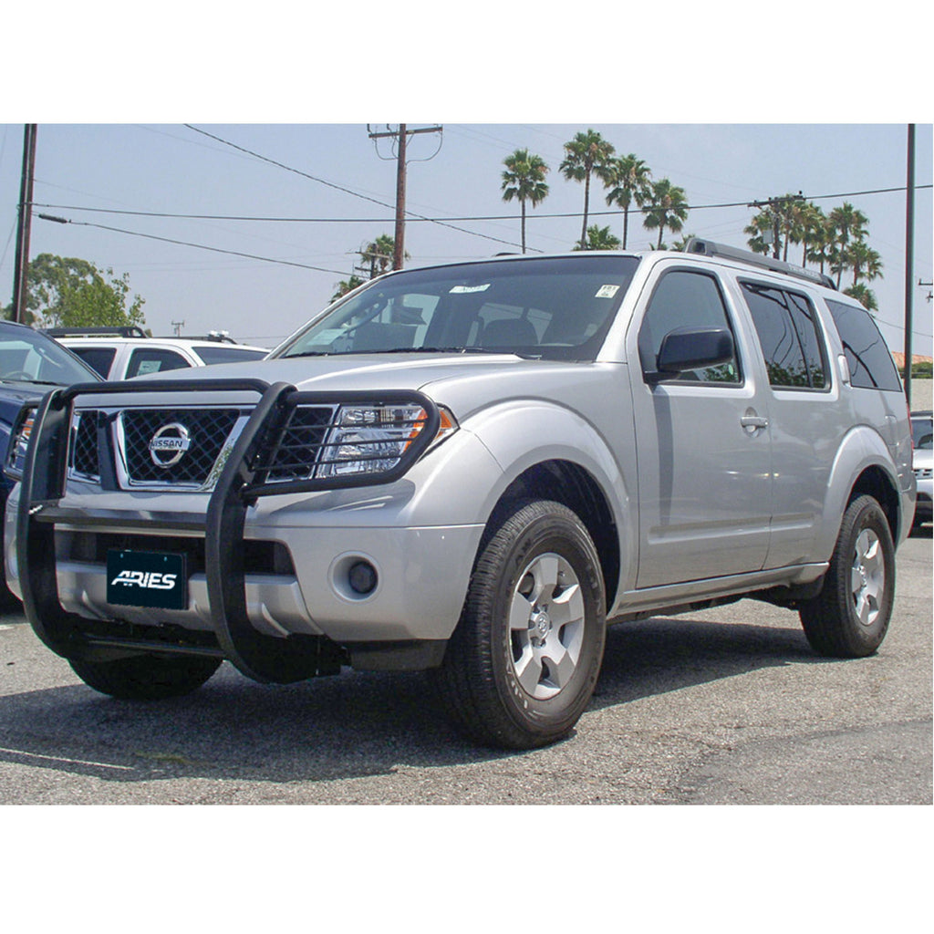 ARIES 9047 Black Steel Grille Guard, Select Nissan Frontier, Pathfinder for Select Nissan Frontier