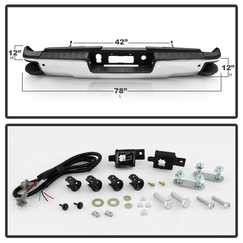 Spyder Auto 9048814 Rear Steel Bumper for Select Chevrolet Silverado HD, Chevrolet Silverado HD, GMC Sierra HD, GMC Sierra HD