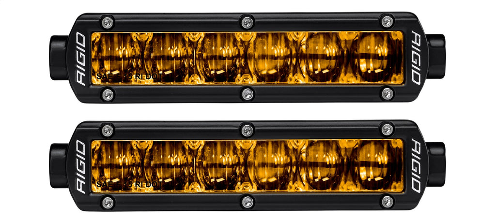 Rigid Industries 906704 SR-SERIES PRO DOT/SAE J583 6INCH FOG LIGHT SELECTIVE YELLOW SURFACE MOUNT ; PAIR