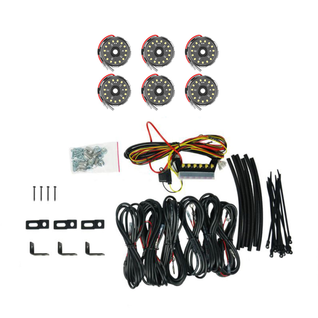 KC HiLiTES 91040 KC Cyclone V2 LED Rock Light - 6-Light System - Clear - 5W Flood Beam