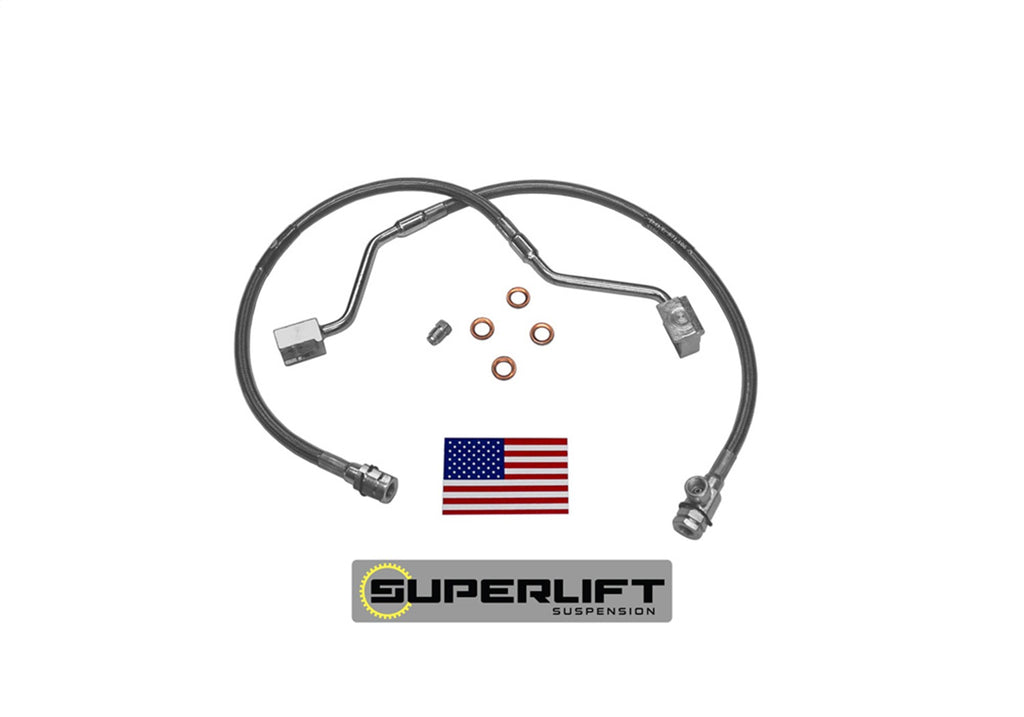 Superlift 91310 Bulletproof Brake Hose-Front-90-96 F-150/Bronco w/4-6in. Lift for Select Ford Bronco, Ford F-150