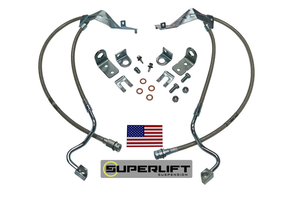Superlift 91520 Bulletproof Brake Hose-Front-05-07 F-250/F350 w/4-8in. Lift for Select Ford F-250 Super Duty, Ford F-350 Super Duty