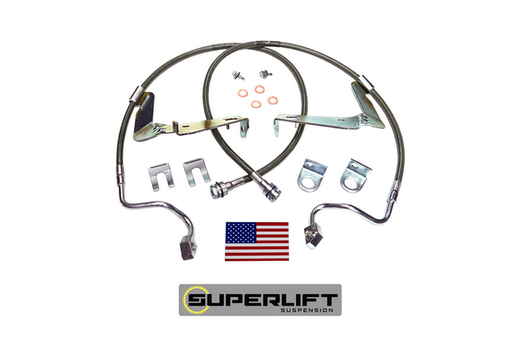 Superlift 91560 Bulletproof Brake Hose-Front-08-10 F-250/F350 w/6-10in. Lift for Select Ford F-250 Super Duty, Ford F-350 Super Duty