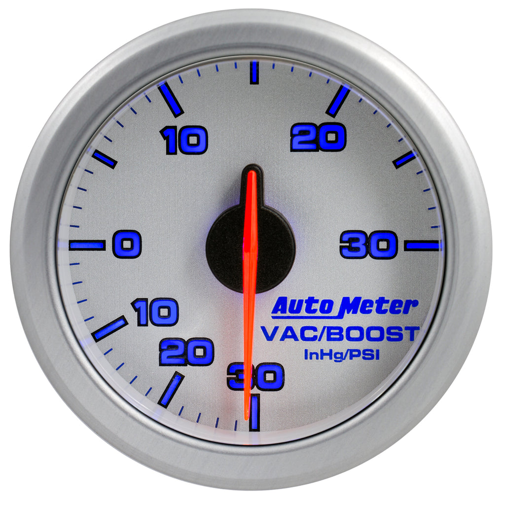 AutoMeter 9159-UL 2-1/16" BOOST/VAC, 30 IN HG/30 PSI, AIRDRIVE, SILVER