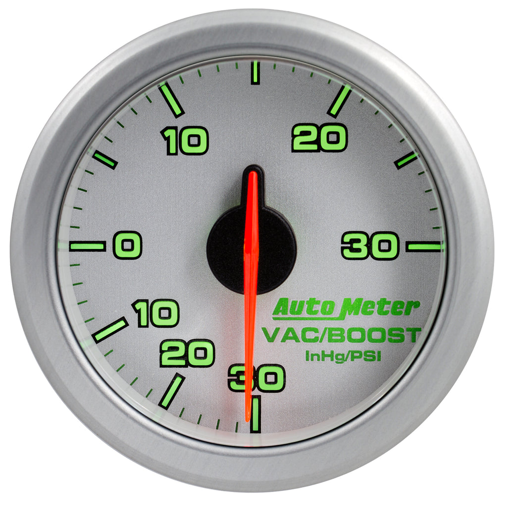 AutoMeter 9159-UL 2-1/16" BOOST/VAC, 30 IN HG/30 PSI, AIRDRIVE, SILVER