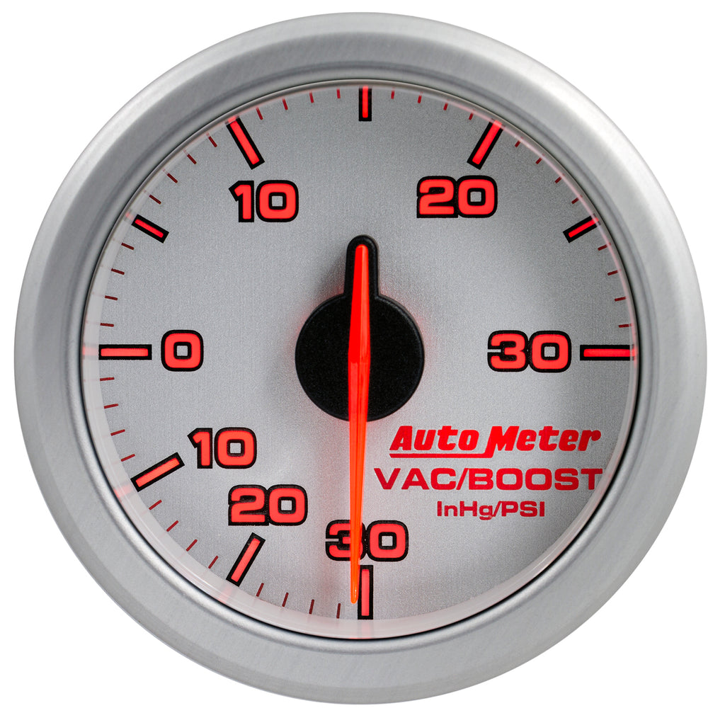 AutoMeter 9159-UL 2-1/16" BOOST/VAC, 30 IN HG/30 PSI, AIRDRIVE, SILVER