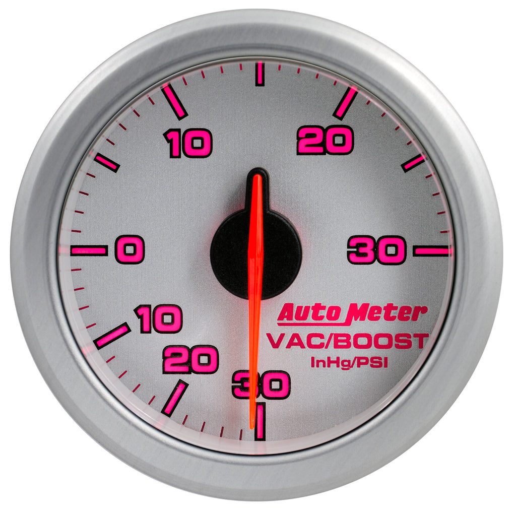 AutoMeter 9159-UL 2-1/16" BOOST/VAC, 30 IN HG/30 PSI, AIRDRIVE, SILVER
