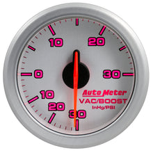 Load image into Gallery viewer, AutoMeter 9159-UL 2-1/16" BOOST/VAC, 30 IN HG/30 PSI, AIRDRIVE, SILVER