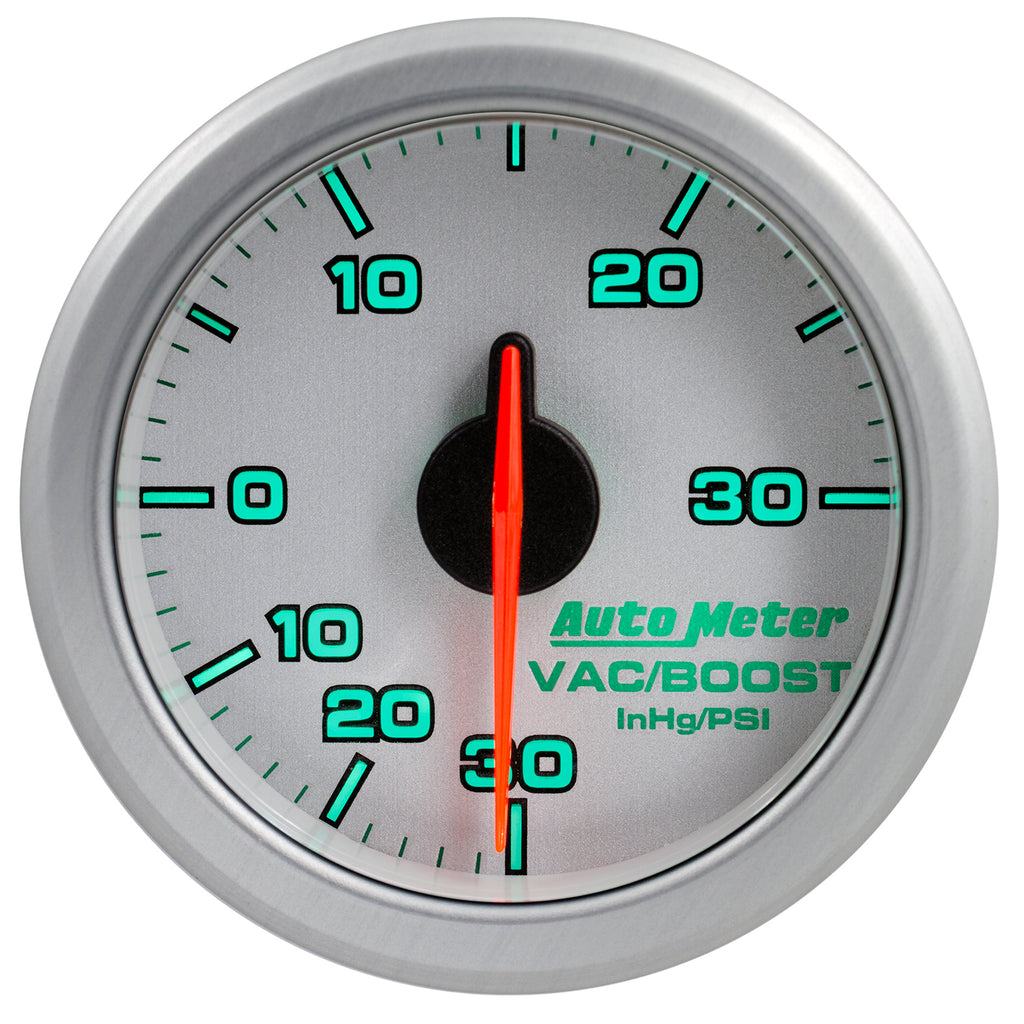 AutoMeter 9159-UL 2-1/16" BOOST/VAC, 30 IN HG/30 PSI, AIRDRIVE, SILVER