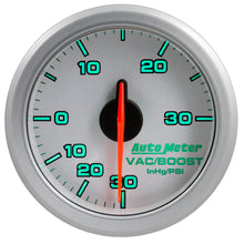 Load image into Gallery viewer, AutoMeter 9159-UL 2-1/16" BOOST/VAC, 30 IN HG/30 PSI, AIRDRIVE, SILVER