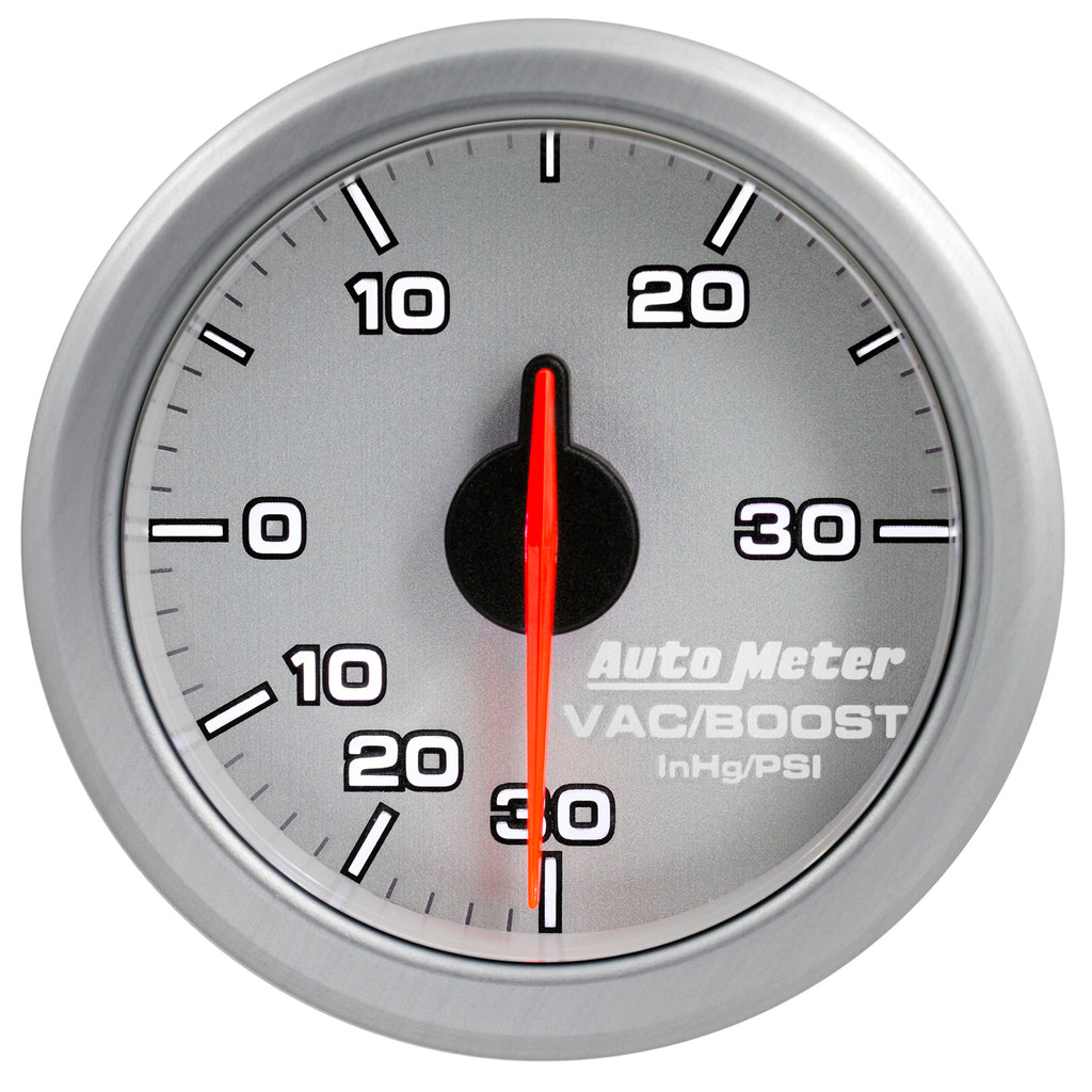 AutoMeter 9159-UL 2-1/16" BOOST/VAC, 30 IN HG/30 PSI, AIRDRIVE, SILVER
