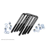 Rough Country 7607 9/16 Inch Square U Bolts 2.5 x 12.5 E Coated Black Corrosion Resistant Sold as Set of 4