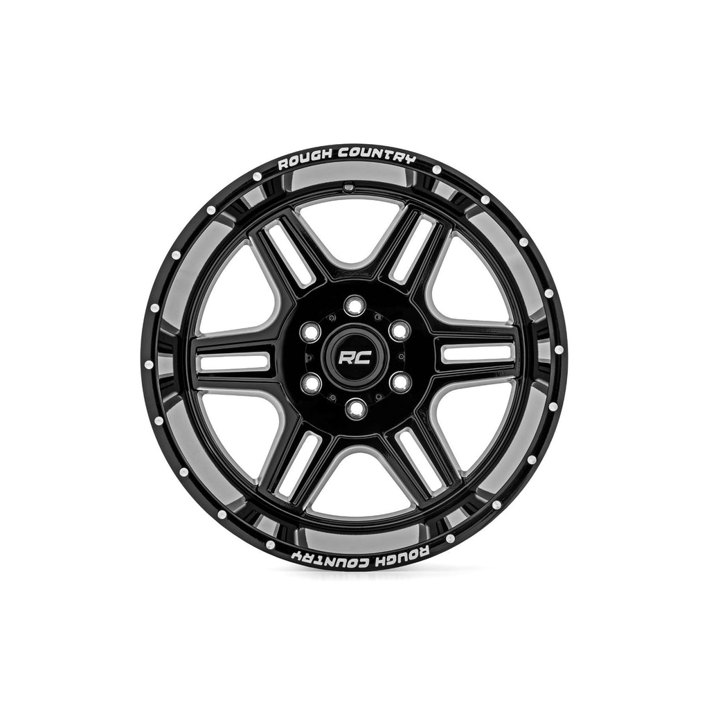 92-Series-Wheel-Machined-One-Piece-Gloss-Black-20X12-6X135--44Mm-Rough-Country