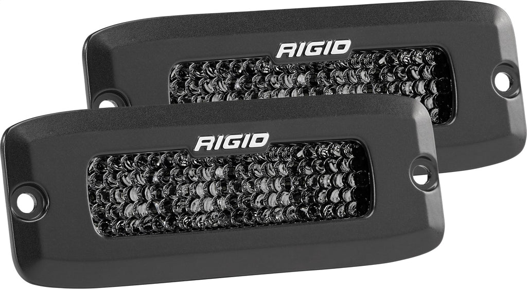 Rigid Industries 925513BLK SR-Q SERIES PRO SPOT DIFFUSED MIDNIGHT FLUSH MOUNT ; PAIR