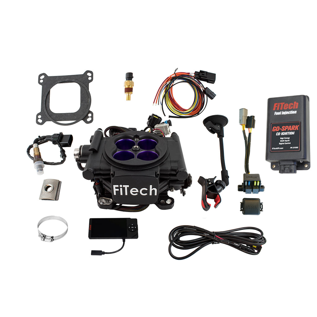 FiTech Fuel Injection 93008 Mean Street 800 HP Matte Black EFI System With Go Spark CDI Box