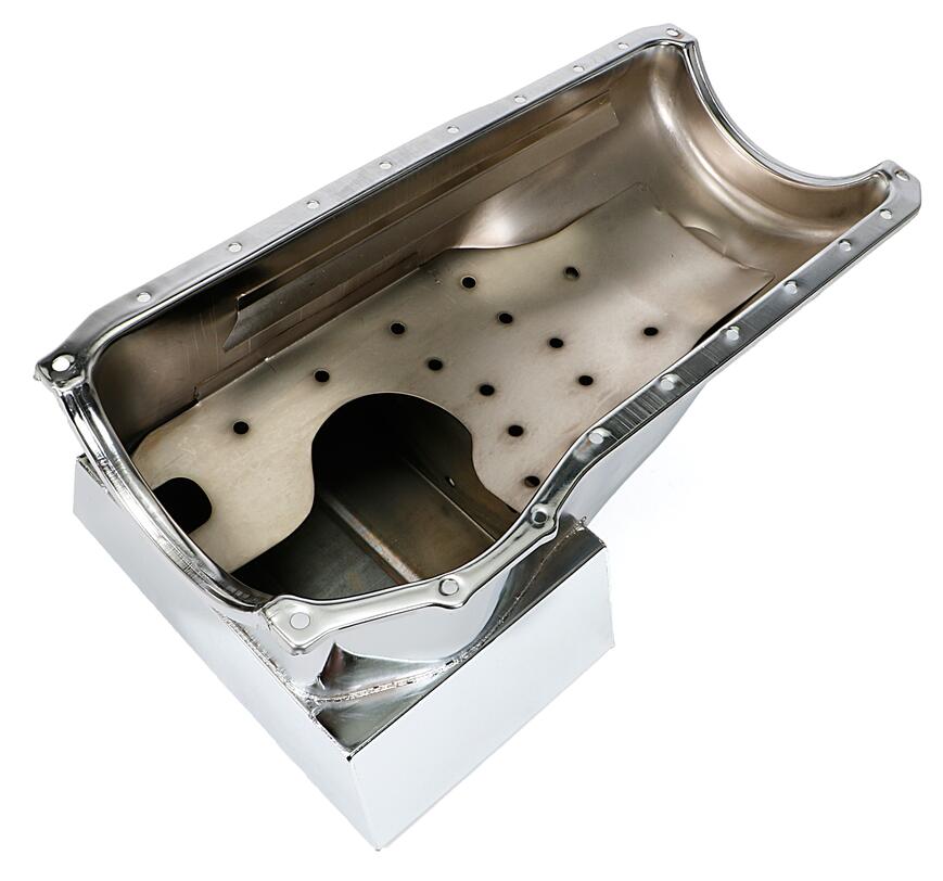 Bb-Ford-Oil-Pan-1970-1982-351C,-351M,-400-8Qt-Front-Sump-Chrome