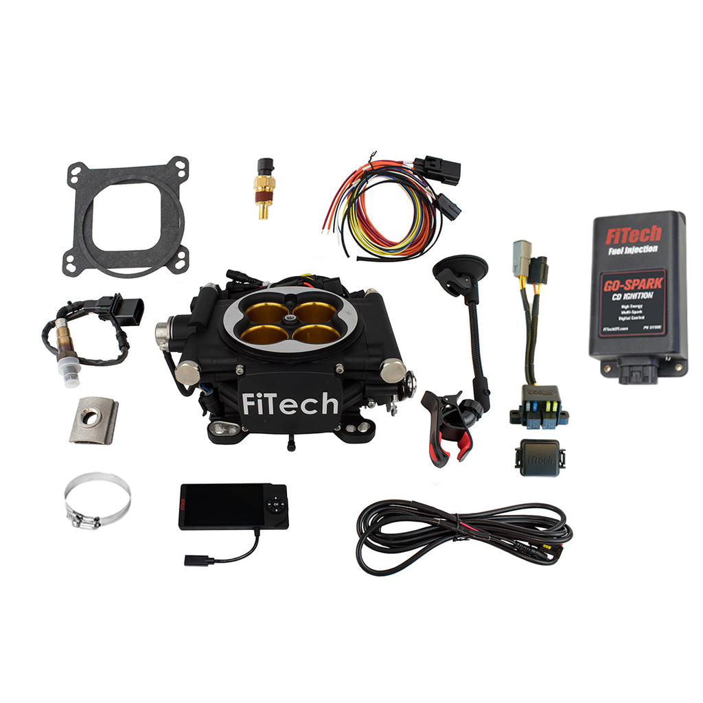 FiTech Fuel Injection 93012 Go EFI 8 1200 HP Matte Black Finish System With Go Spark CDI Box