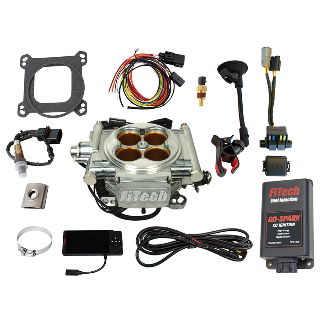 FiTech Fuel Injection 93013 Go EFI 8 1200 HP Bright Aluminum Finish System Master Kit