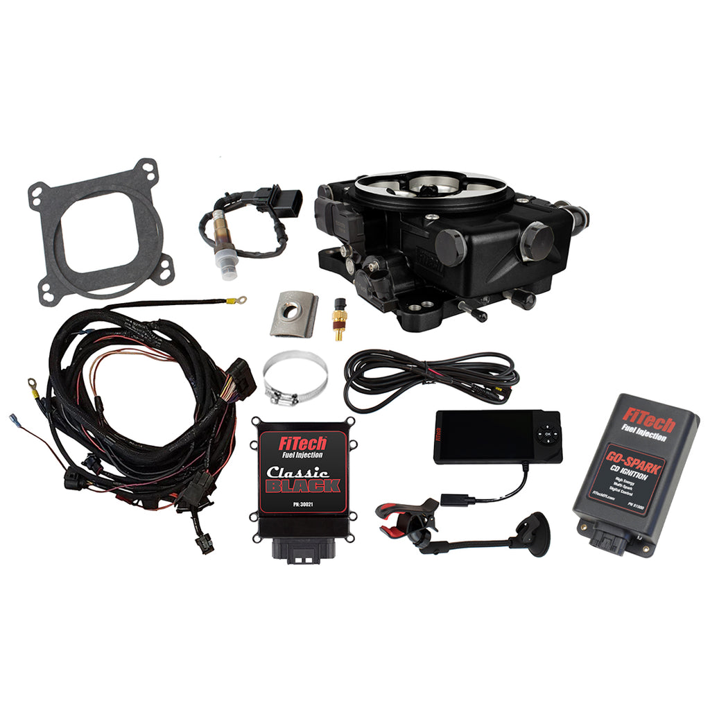 FiTech Fuel Injection 93021 Go EFI Classic Black 550 HP EFI System With Go Spark CDI Box