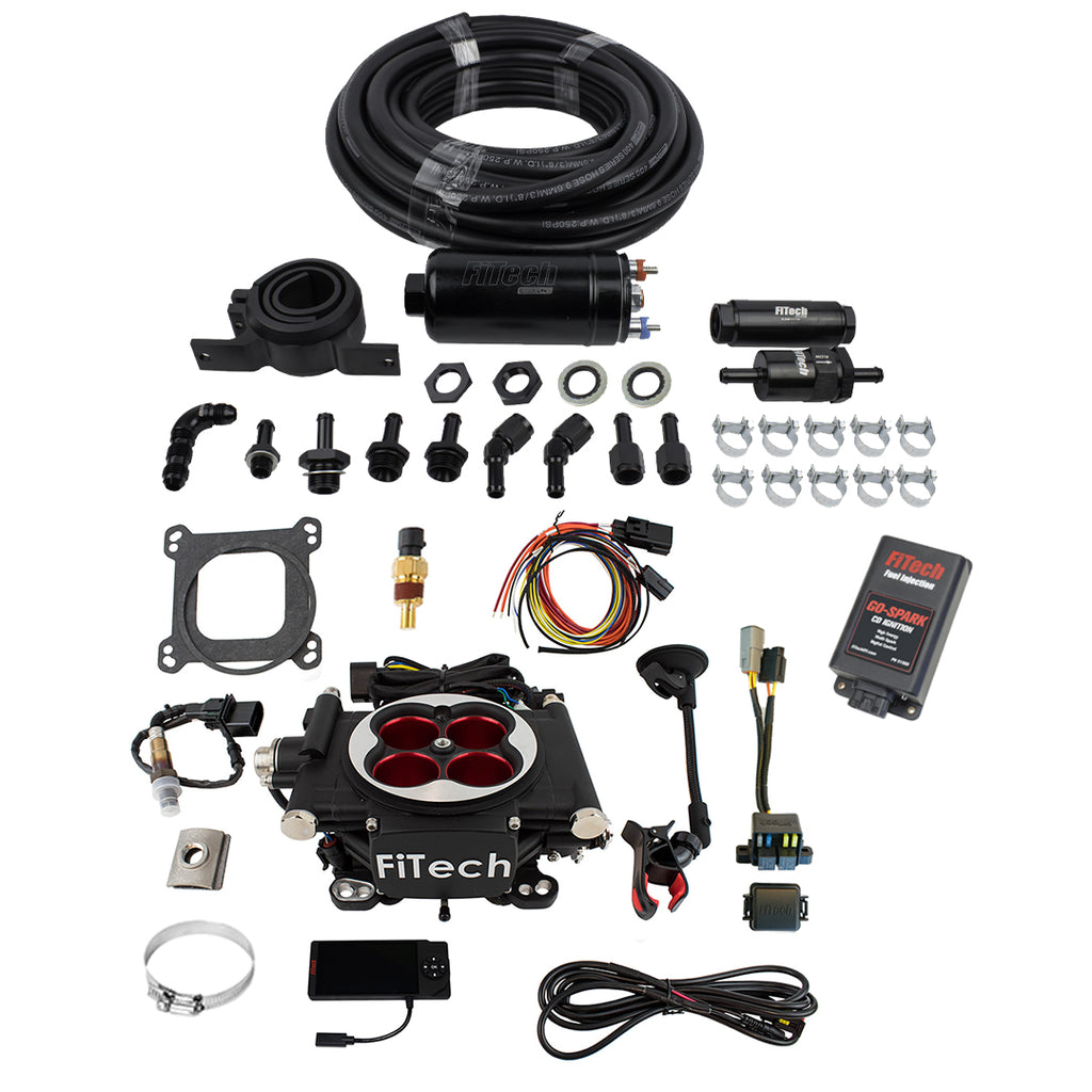 FiTech Fuel Injection 93104 Go EFI 4 600 HP Power Adder Matte Black EFI System