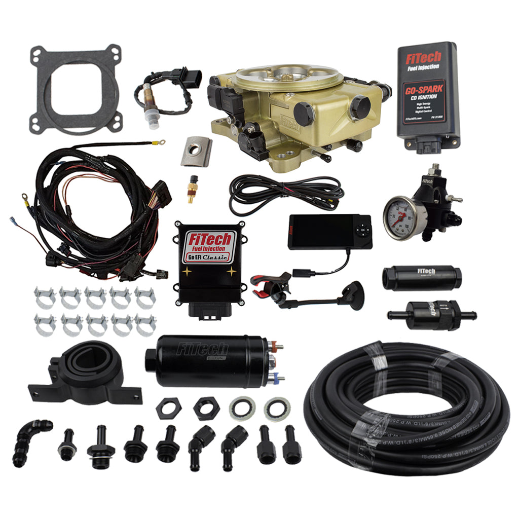 FiTech Fuel Injection 93120 Go EFI Classic Gold 650 HP EFI System Master Kit