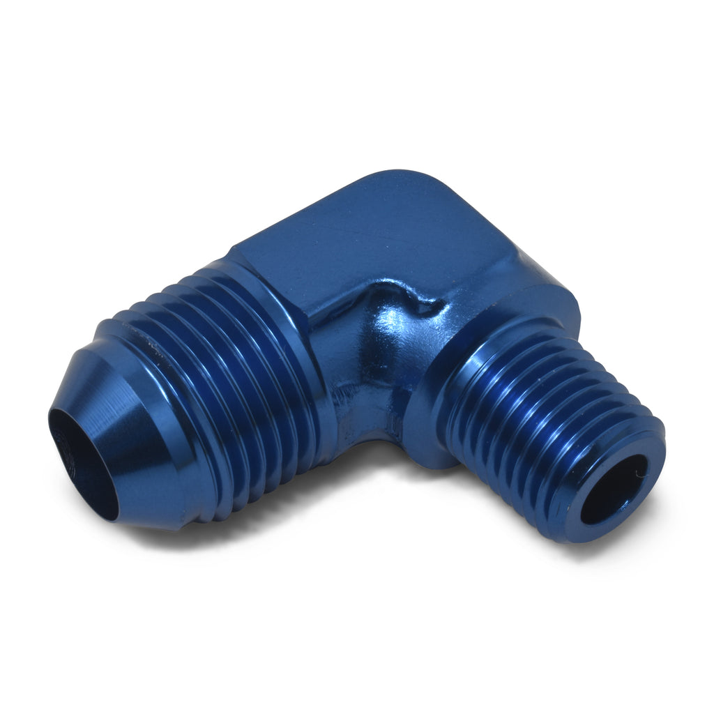 Performance--12-An-To-12In-Npt-90-Degree-Flare-To-Pipe-Adapter-(Blue)