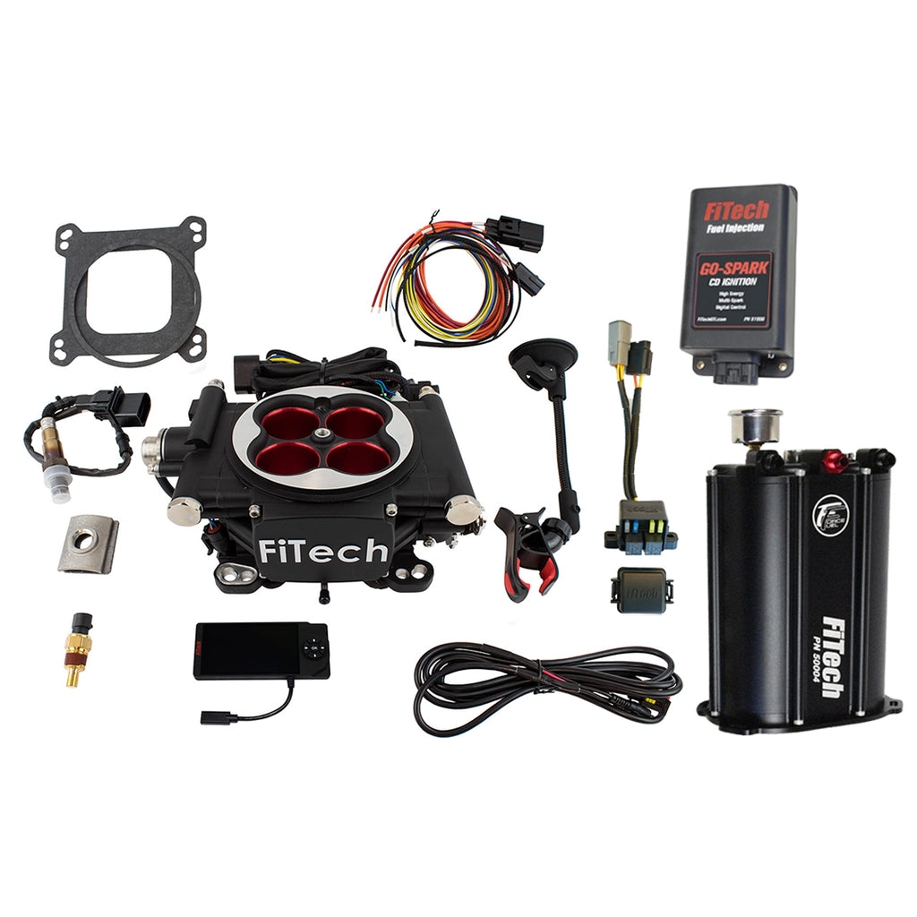 FiTech Fuel Injection 93504 Go EFI 4 600 HP Power Adder Matte Black EFI System