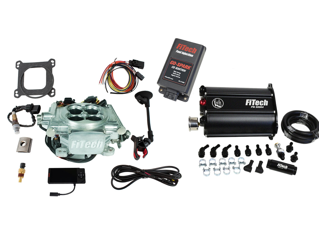 FiTech Fuel Injection 93506 Go EFI 4 600 HP Power Adder Bright Aluminum EFI System