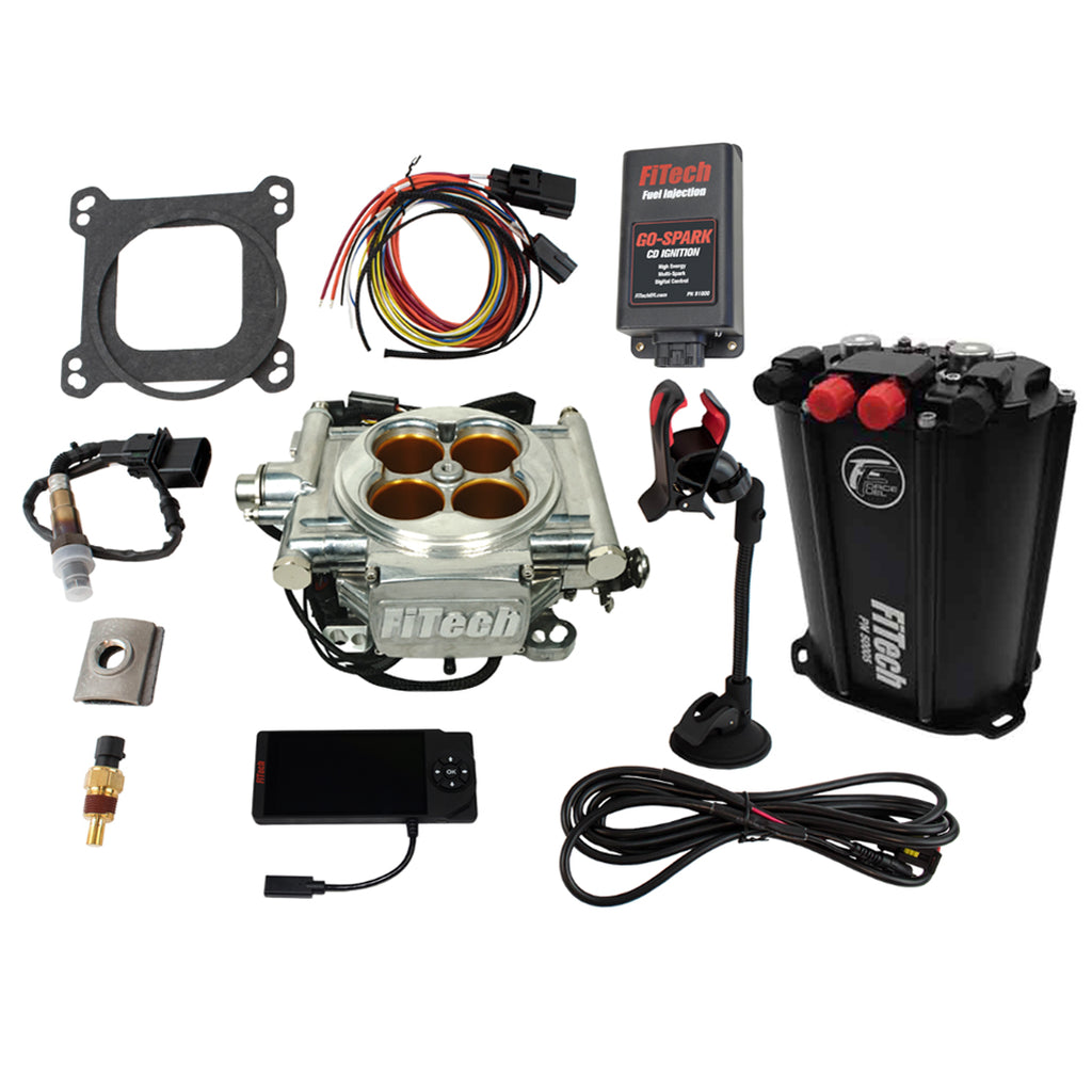 FiTech Fuel Injection 93543 Go EFI 8 1200 HP Bright Aluminum Finish System Master Kit