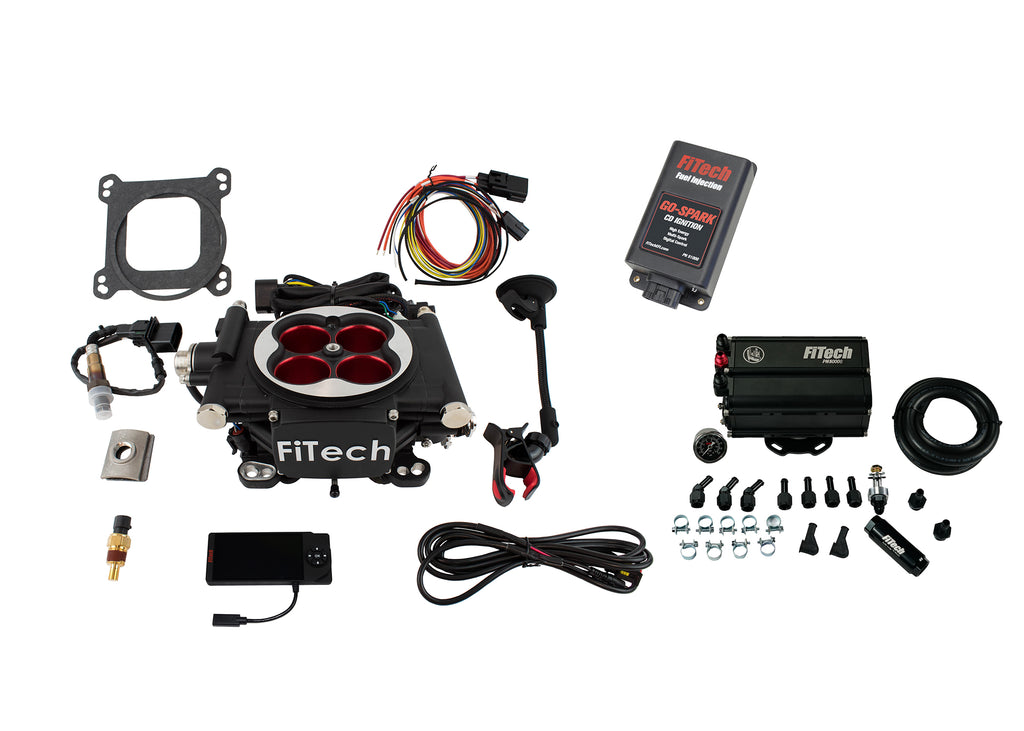 FiTech Fuel Injection 93554 Go EFI 4 600 HP Power Adder Matte Black EFI System
